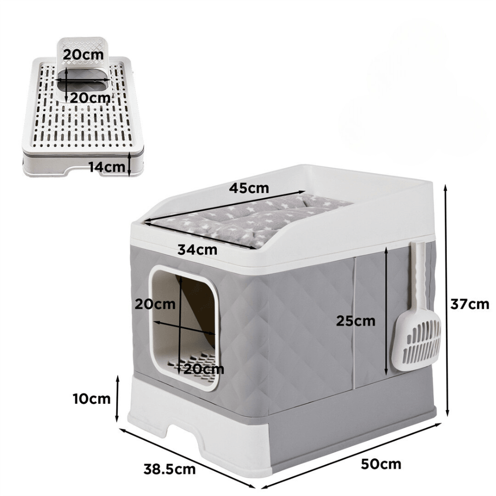 Detachable Top Cat Litter Box with Front Entry and Portable Scoop DrawerCat Litter BoxBravo Pets