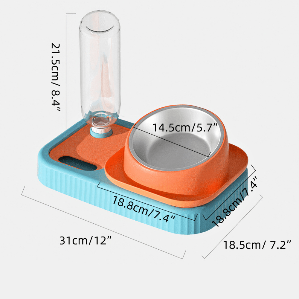 3 in 1 Pet Food Container with Automatic Drinking BottlePet Food/Water BowlBravo Pets