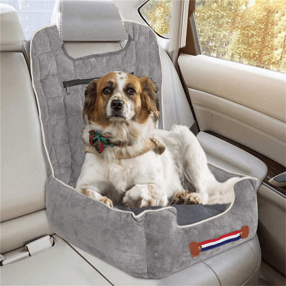 Anti - Slip Pet Booster Seat with Storage Pockets and Safety LeashPet Car CarrierBravo Pets