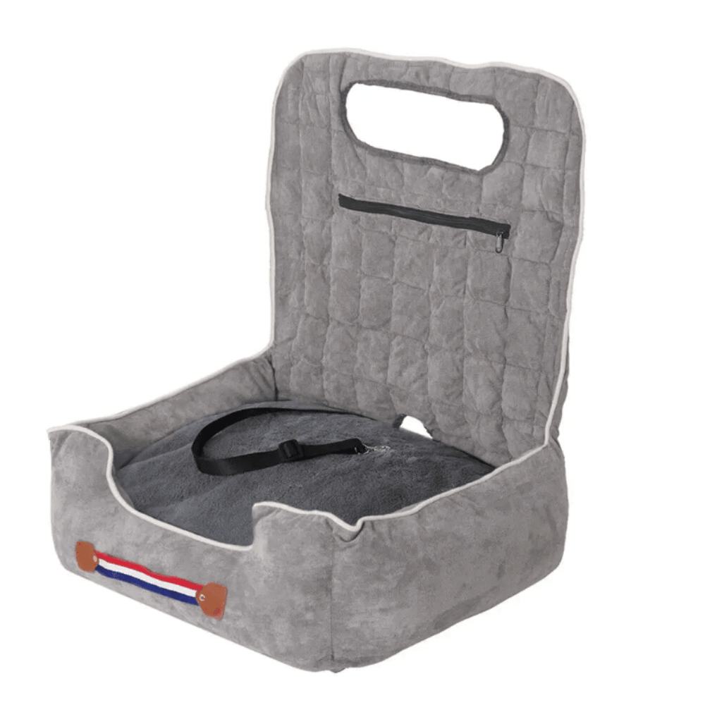 Anti - Slip Pet Booster Seat with Storage Pockets and Safety LeashPet Car CarrierBravo Pets