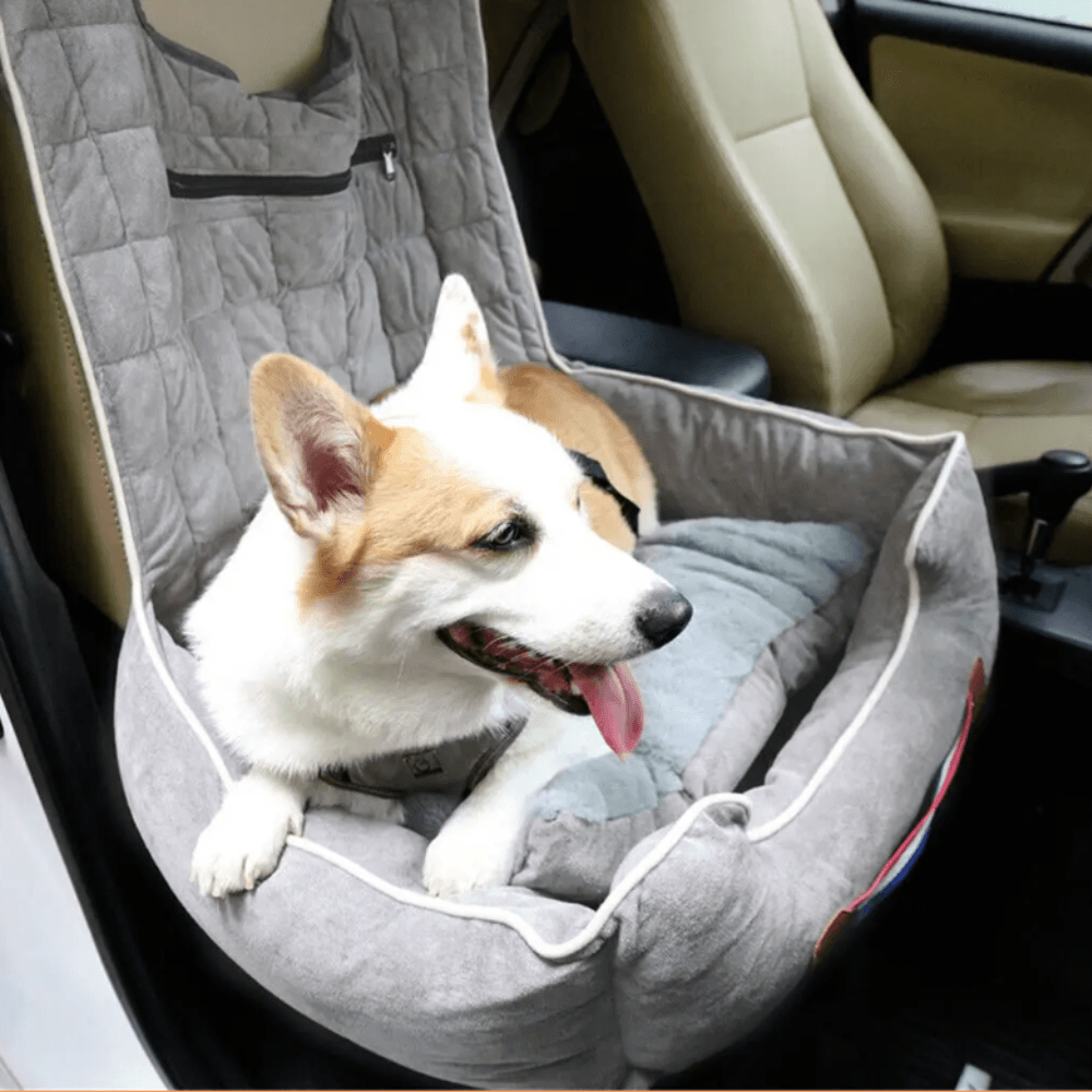 Anti - Slip Pet Booster Seat with Storage Pockets and Safety LeashPet Car CarrierBravo Pets