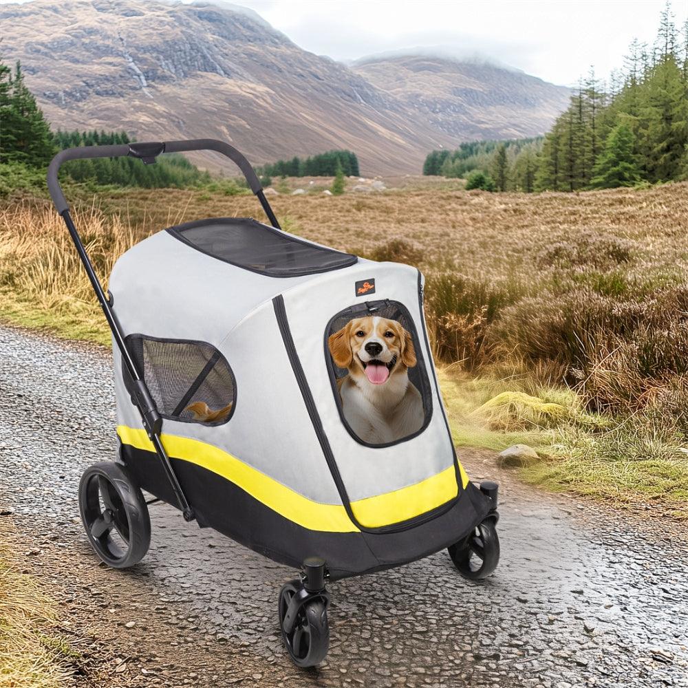 Portable Foldable Dog Stroller with 4 Heavy Universal Wheels Pet Travel StrollerPet StrollerBravo Pets