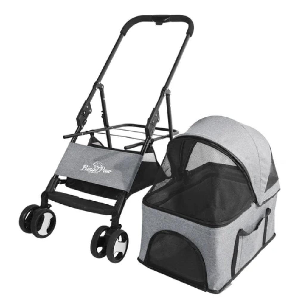 Pet Stroller with Rain Cover Dog Cat Pushchair Trolley Detachable Carrier FoldingPet StrollerBravo Pets