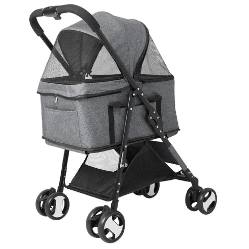 Pet Stroller with Rain Cover Dog Cat Pushchair Trolley Detachable Carrier FoldingPet StrollerBravo Pets