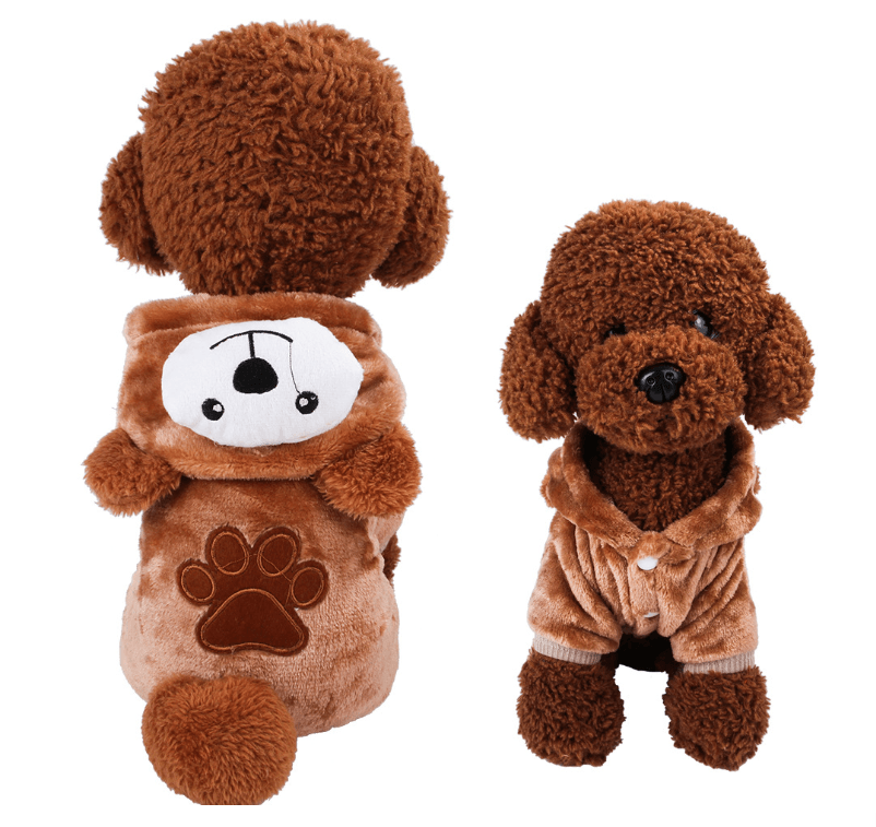 Adorable Plush Animal - Themed Pet Jumpsuit – Cosy & Warm Coral Fleece Dog OutfitDog ApparelBravo Pets