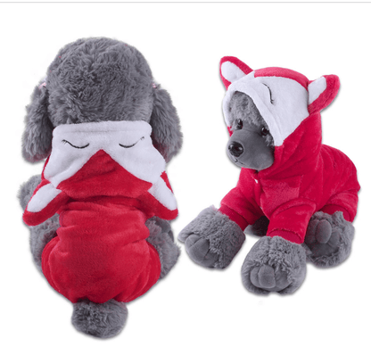 Adorable Plush Animal - Themed Pet Jumpsuit – Cosy & Warm Coral Fleece Dog OutfitDog ApparelBravo Pets