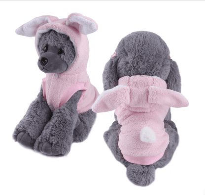 Adorable Plush Animal - Themed Pet Jumpsuit – Cosy & Warm Coral Fleece Dog OutfitDog ApparelBravo Pets