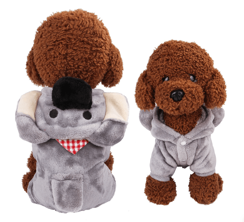 Adorable Plush Animal - Themed Pet Jumpsuit – Cosy & Warm Coral Fleece Dog OutfitDog ApparelBravo Pets