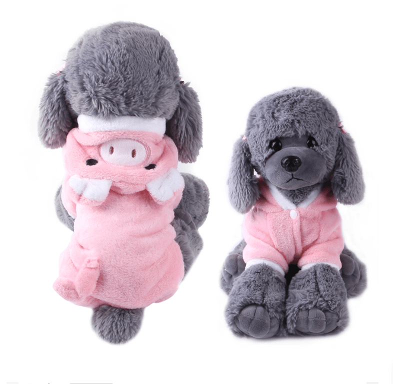 Adorable Plush Animal - Themed Pet Jumpsuit – Cosy & Warm Coral Fleece Dog OutfitDog ApparelBravo Pets