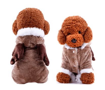 Adorable Plush Animal - Themed Pet Jumpsuit – Cosy & Warm Coral Fleece Dog OutfitDog ApparelBravo Pets