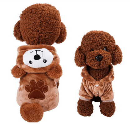 Adorable Plush Animal - Themed Pet Jumpsuit – Cosy & Warm Coral Fleece Dog OutfitDog ApparelBravo Pets