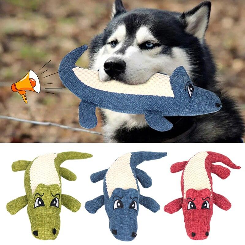 Interactive Plush Alligator Chew Toy for DogsDog ToyBravo Pets