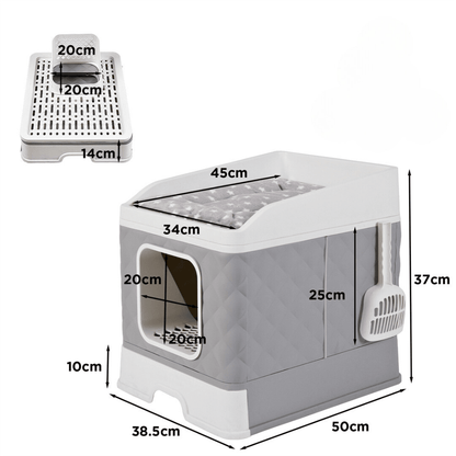 Detachable Top Cat Litter Box with Front Entry and Portable Scoop DrawerCat Litter BoxBravo Pets