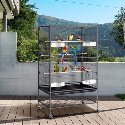 Premium Standing Bird Cage with Rolling Stand Durable Carbon Steel DesignBird CageBravo Pets