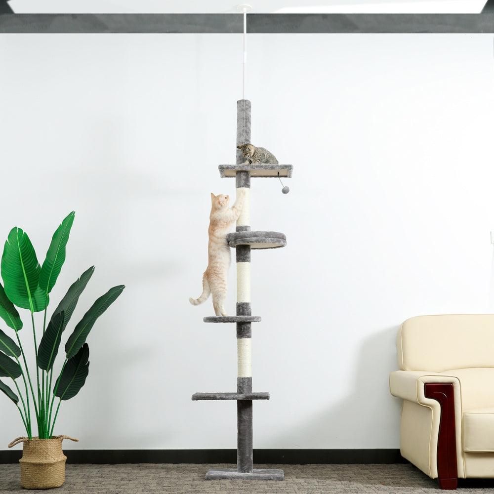 Cat Tree Condo Scratching Post Floor to CeilingCat TowerBravo Pets