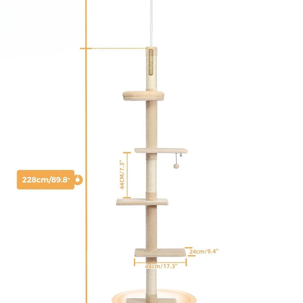 Cat Tree Condo Scratching Post Floor to CeilingCat TowerBravo Pets
