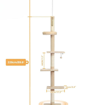 Cat Tree Condo Scratching Post Floor to CeilingCat TowerBravo Pets