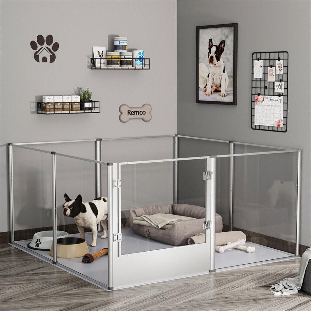 Premium Clear Acrylic Pet Whelping Pen with Waterproof Floor PadPet EnclosureBravo Pets