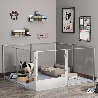 Premium Clear Acrylic Pet Whelping Pen with Waterproof Floor PadPet EnclosureBravo Pets
