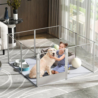 Premium Clear Acrylic Pet Whelping Pen with Waterproof Floor PadPet EnclosureBravo Pets