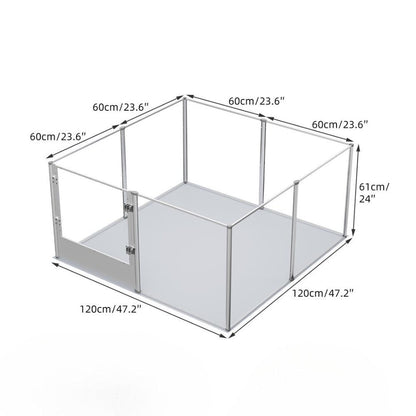 Premium Clear Acrylic Pet Whelping Pen with Waterproof Floor PadPet EnclosureBravo Pets