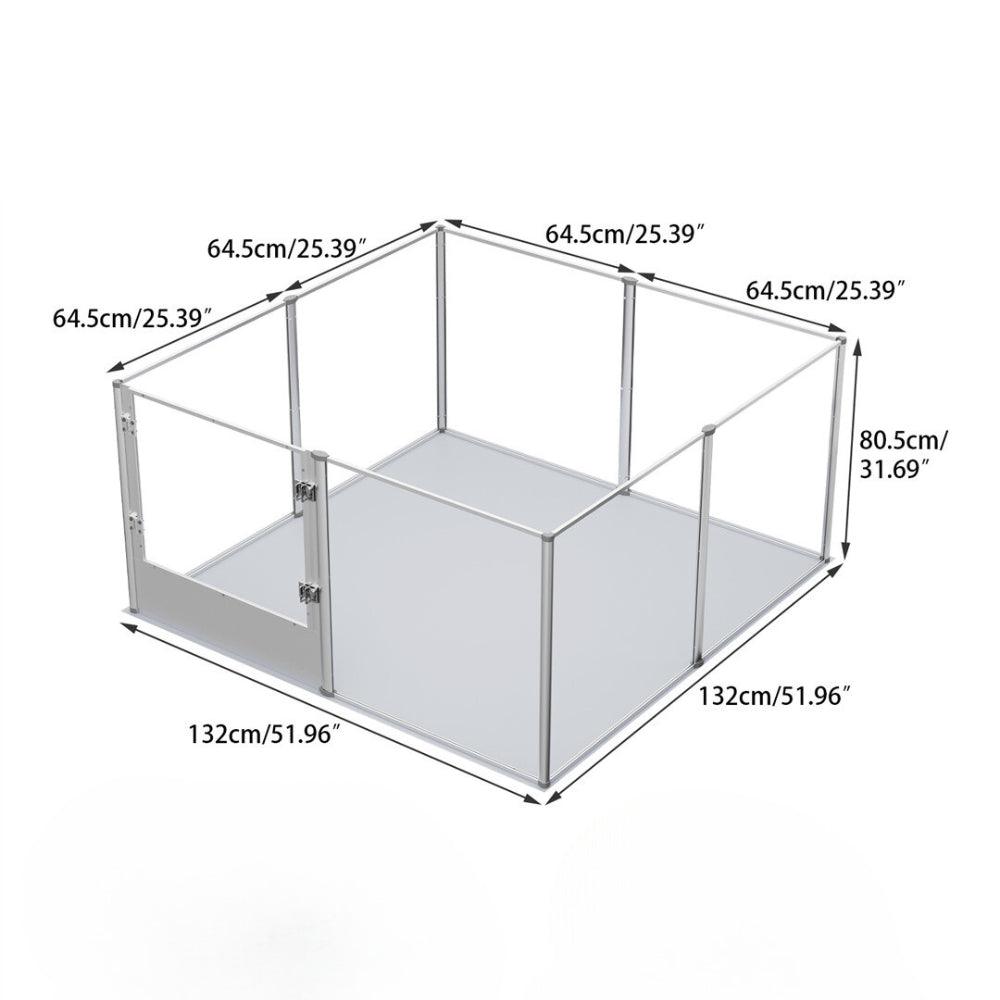 Premium Clear Acrylic Pet Whelping Pen with Waterproof Floor PadPet EnclosureBravo Pets