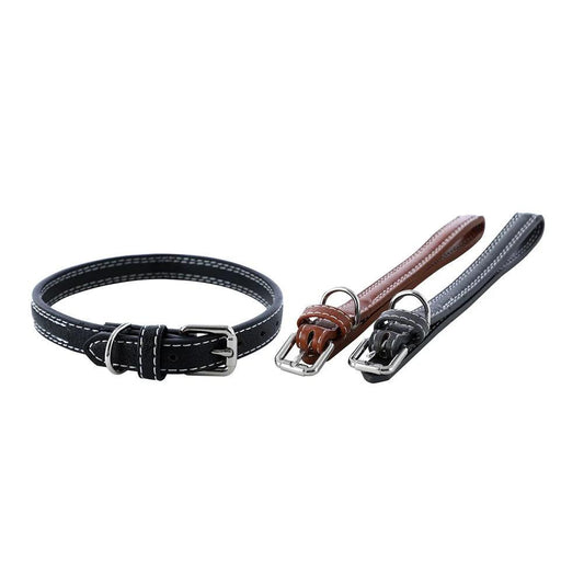 Faux Leather Premium Padded Dog Collar With Stitch DetailsDog CollarBravo Pets