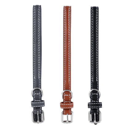 Faux Leather Premium Padded Dog Collar With Stitch DetailsDog CollarBravo Pets