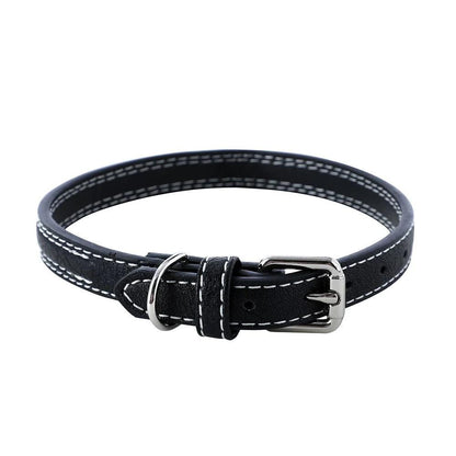 Faux Leather Premium Padded Dog Collar With Stitch DetailsDog CollarBravo Pets