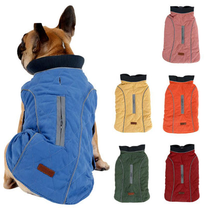 Warm Padded Dog Puffer Jacket with Reflective Stripes – All - Season Comfort & SafetyDog ApparelBravo Pets
