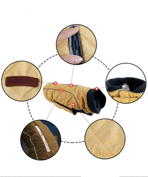 Warm Padded Dog Puffer Jacket with Reflective Stripes – All - Season Comfort & SafetyDog ApparelBravo Pets