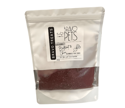 Gourmet Beetroot & Chia DIY Gummies Mix - 30g - Includes Disposable Piping BagDog TreatsBravo Pets
